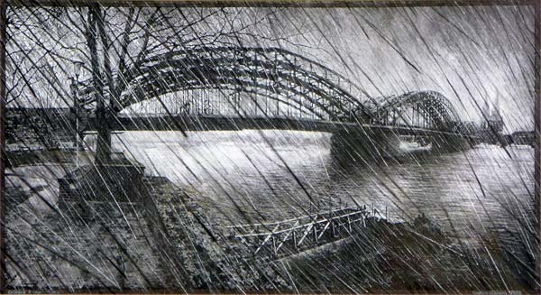 Cologne Bridge . Rain  